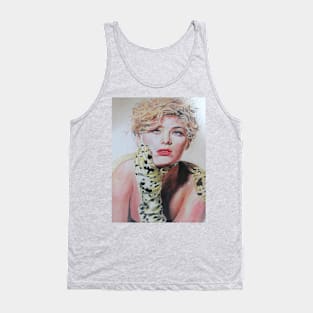 Lady with the Spotted Gloves Watercolor Portrait Painting Tank Top